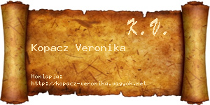 Kopacz Veronika névjegykártya